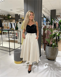 Rabens Saloner Nederdel - LAYLA Canvas Organic Skirt, Ecru